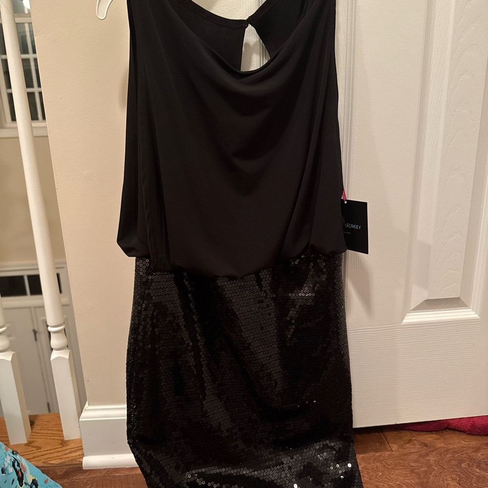 Cynthia Rowley Black Sequin Backless Dress